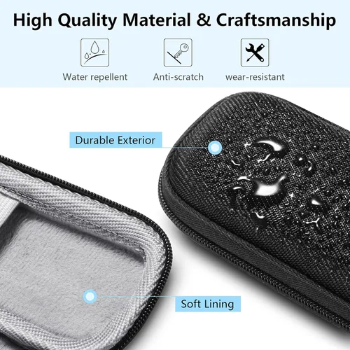 Vista 3 de Fintie Estuche de transporte para Kardia Mobile y Kardia Mobile 6L EKG dispositivo de monitor cardíaco - Funda protectora de EVA dura a prueba