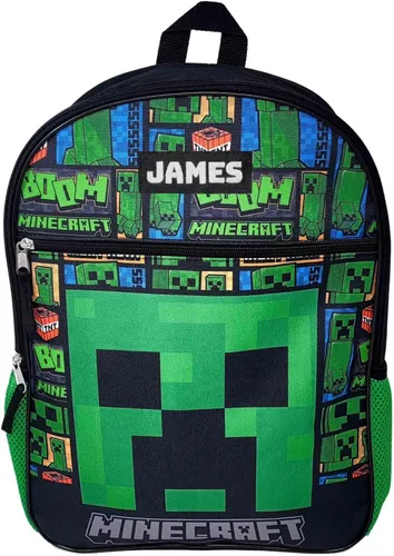 Vista 5 de DIBSIES Combo personalizado de mochila y lonchera creado con mochila y lonchera Minecraft