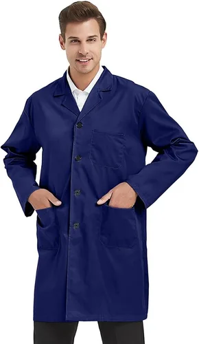 Vista 4 de TOPTIE Abrigo de laboratorio unisex para médico, uniforme de médico, abrigo Borgoña