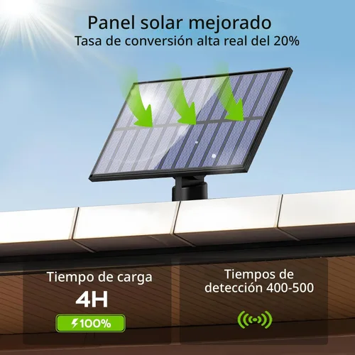 Vista 2 de Adiding Luces Solares para Exteriores, Luces de Inundación LED de 2800LM con Cable de 5 m, Luces Solares con Sensor de Movimiento y Control Remoto