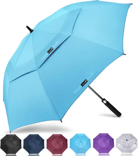 Vista 11 de ZOMAKE - Paraguas de golf a prueba de viento, extragrande, de gran tamaño, de doble dosel resistente para lluvia, juegos deportivos y carrito