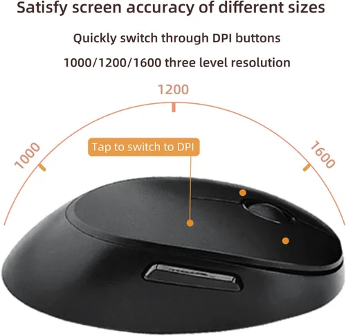 Vista 6 de Combo de teclado y mouse inalámbricos, teclado retro estilo máquina de escribir con teclas redondas, conexión de 2.4 GHz libre de caídas, mouse