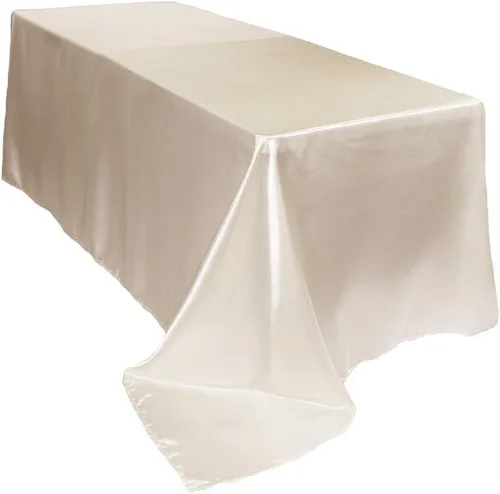 Vista 20 de YOUR CHAIR COVERS - Mantel rectangular de satén de 60 x 102 pulgadas - Mantel rectangular de satén brillante para mesas rectangulares de 6 pies