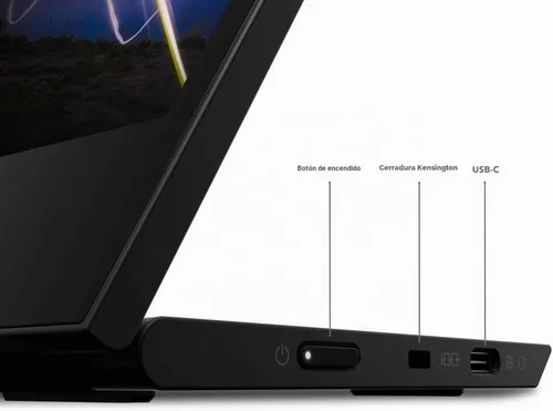 Vista 4 de Lenovo ThinkVision M15 15.6" Full HD WLED LCD Monitor - 16:9 - Raven Black
