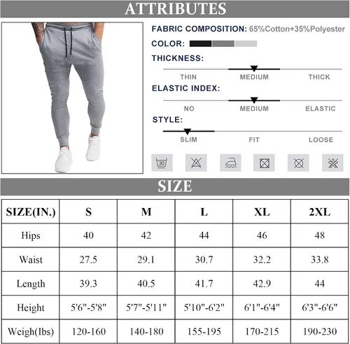 Vista 6 de BUXKR - Pantalones deportivos ajustados con bolsillos profundos para hombre para gimnasio correr y fisioculturismo