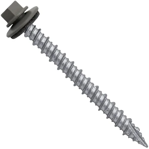 Vista 38 de Tornillos para techos de metal gris ABC 10 x 1 - Cabezal hexagonal - Arandela EPDM - Arandela de arranque automático/roscado - 1 bolsa - 250