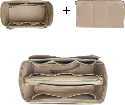 Vista 5 de ZTUJO Organizador de bolso, organizador de bolsa de fieltro con cremallera de metal, bolso y moldeador de bolso, para Speedy Neverfull Tote, 7