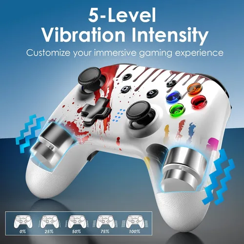 Vista 5 de REDSTORM 2.4g Wireless Game Controller for Windows PC,Android,Switch,Steam Deck, PC Gaming Controller with 4 Programmable Buttons, Dual Vibration