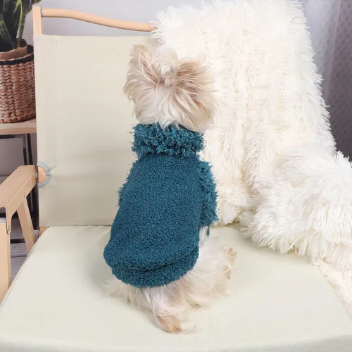 Vista 4 de Suéteres pequeños para perros, ropa para perro, suéter para cachorros, suéter para chihuahua, perro salchicha, Yorkie, suave, grueso, cálido, suéter