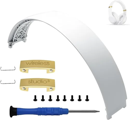 Vista 12 de Kit de reparación de diadema y bisagra para auriculares Beats Studio3, juego de accesorios duraderos (Negro Oro)