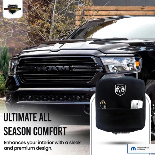 Vista 7 de Cubierta de reposabrazos de consola premium para Dodge Ram (2014-2020) - (Modelos de asiento de salto) – Protector de tapa de consola suave, lavable