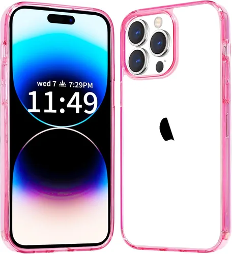 Vista 9 de JJGoo Funda transparente compatible con iPhone 14 Pro, no amarillea, a prueba de golpes, para 14 Pro, delgada, antiarañazos, carcasa protectora