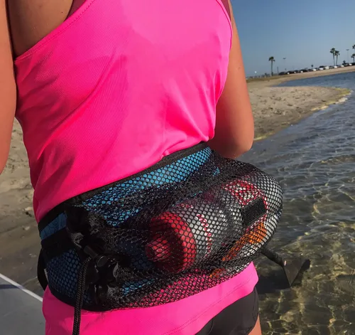 Vista 3 de SUP Paddleboard Kayak Keys Teléfono Botella de agua Cintura Riñonera Riñonera Hip Pack Bolsa de red de almacenamiento