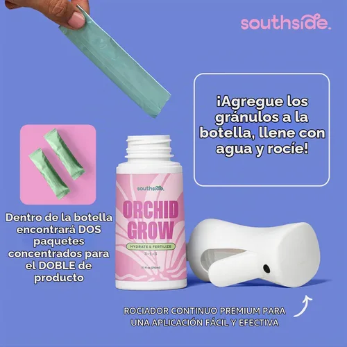 Vista 5 de Fertilizante para cultivo de orquídeas de Southside – 7.1 oz – Devuelve la vida a las orquídeas inactivas – Fórmula suave, espray continuo premium