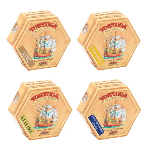Vista 8 de Tortuga - Paquete de regalo de surtido de pasteles de ron caribeño de 4 onzas