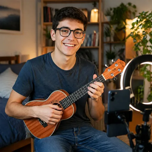 Vista 8 de Ranch - Ukulele profesional, de madera, kit de ukelele con 12 lecciones en línea gratis 15% Longer Sustain, Warmer Woodier Tone, Sapele &