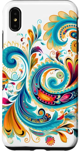 Vista 11 de Turquoise Paisley Boho Chic Case for iPhone 17
