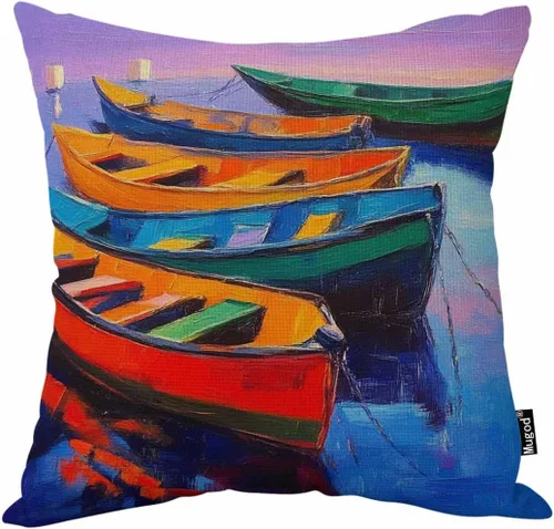 Vista 13 de Mugod Funda de almohada con diseño de flor de amapola, hermosa y encantadora acuarela, color rojo y blanco, 18 x 18 pulgadas, suave, cuadrada