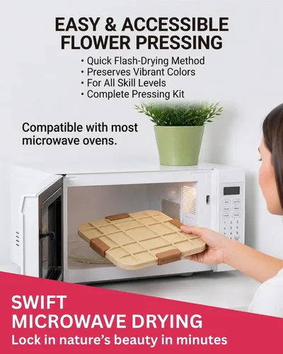 Vista 4 de Microfleur Kit de prensa de flores para microondas máximo de 9" (23 cm) para prensar flores y hacer flores prensadas Quick & Easy, for Pressed