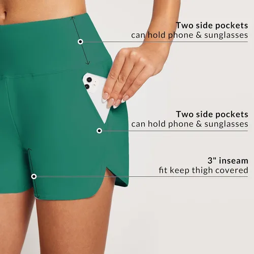Vista 91 de baleaf Traje de baño de cintura alta de 3, 5, 7, 9 pulgadas, para mujer, de secado rápido, con bolsillos