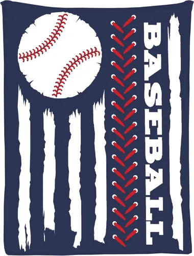 Vista 21 de Manta suave y acogedora con bandera de Estados Unidos de béisbol para niños, niñas, bebés, recién nacidos, manta de recepción de Navidad, 40 x 30
