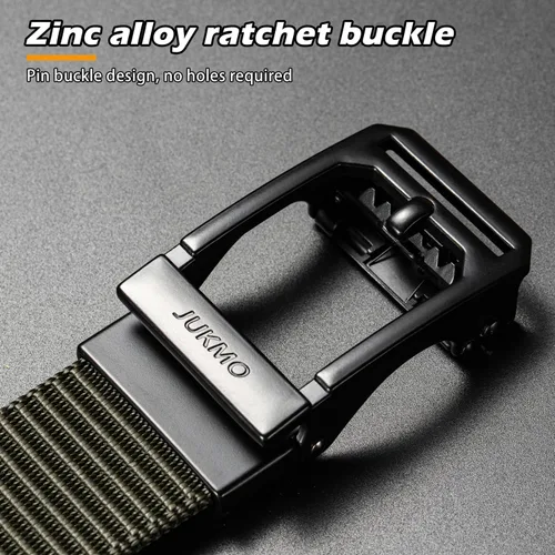 Vista 8 de JUKMO Cinturón táctico de trinquete para hombre, cinturón de trabajo de correa de nailon de 1.5" con hebilla deslizante automática, ajustable