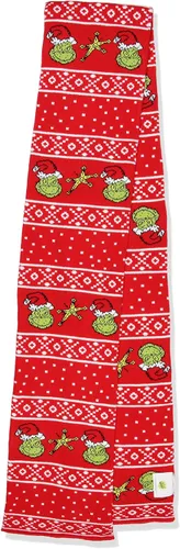 Vista 4 de Dr. Seuss The Grinch Who Stole Christmas - Juego de bufanda de punto y gorro de pompón, Rojo