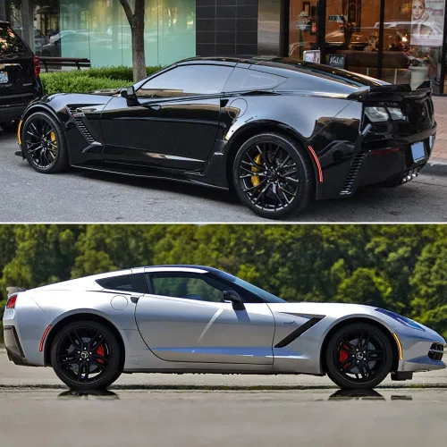 Vista 5 de Juego de 4 lámparas LED ámbar y rojo ahumadas compatibles con Chevrolet Corvette C7 2014 2015 2016 2017 2018 2019 Reemplazar OEM parachoques