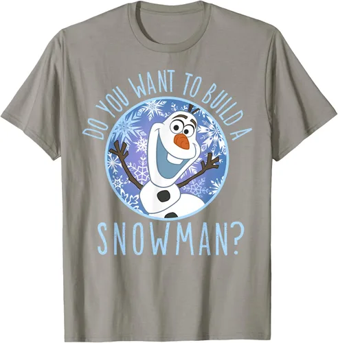 Vista 20 de Disney Camiseta Frozen Olaf con texto en inglés "Do You Want to Build A Snowman Negro