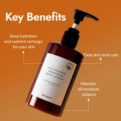 Vista 2 de MIZON Niacinamida Loción corporal suavizante AHA Vitamina C Ácido hialurónico Suave Piel Coreana Brillante Exfoliación Suave