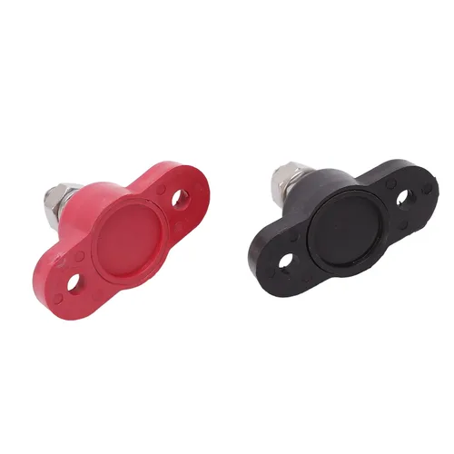 Vista 9 de Conectores de terminal de batería M8, pernos de distribución de energía de ajuste universal resistente, rojo y negro, juego de 4 kit para automóvil