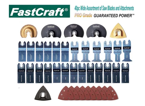 Vista 3 de FastCraft - Hojas de sierra oscilantes de alta calidad, 40 piezas, se adapta a la mayoría de las marcas