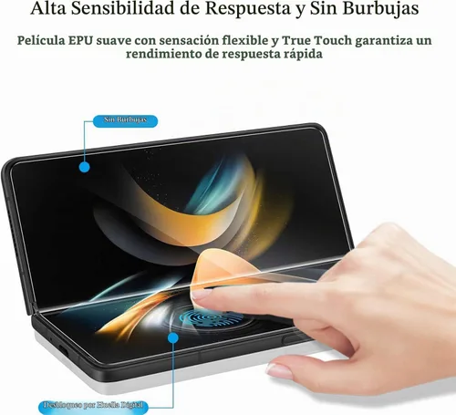 Vista 5 de Fotbor [Paquete de 2] Protectores de pantalla para Samsung Galaxy Z Fold 4, película protectora EPU flexible y suave para pantalla
