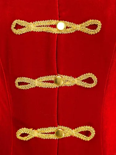 Vista 7 de Moggemol Chaqueta Circus Ringmaster con borlas para mujer, abrigo de terciopelo victoriano, disfraz de fiesta