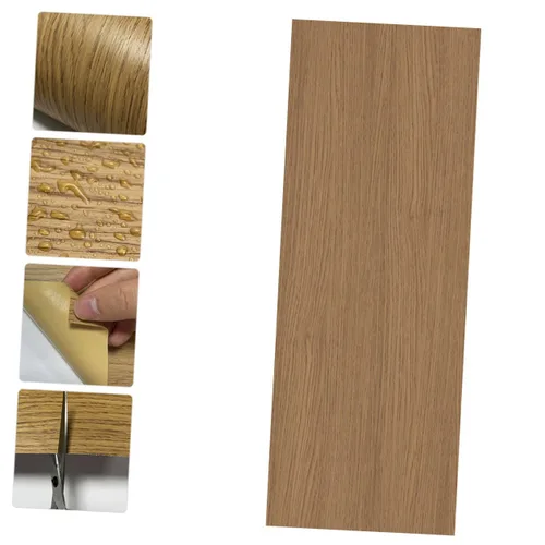 Vista 3 de Azulejos de madera de grano de madera, adhesivos para pisos, adhesivos para pisos, calcomanías decorativas para el suelo, para dormitorio, tablones