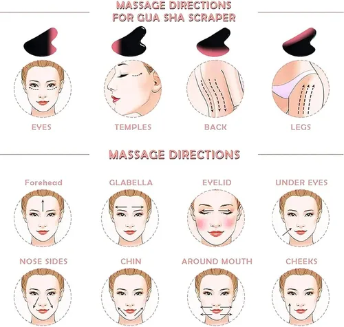 Vista 6 de Gua Sha - Herramienta facial de guasha, piedra de jade natural para terapia de acupuntura de spa, tratamiento de punto de activación, alivia