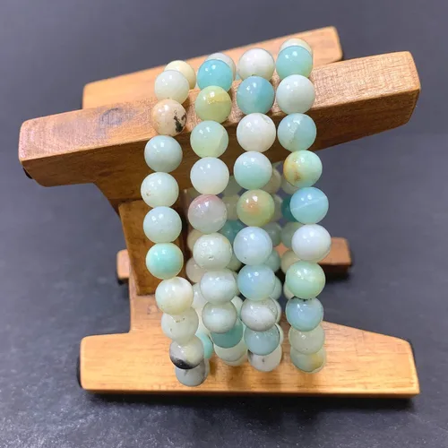 Vista 549 de Gem Avenue Handmade Round Bead Stretch Bracelet Unisex Natural Stone Beaded Jewelry for Men & Women, Elastic Wristband for Daily Wear