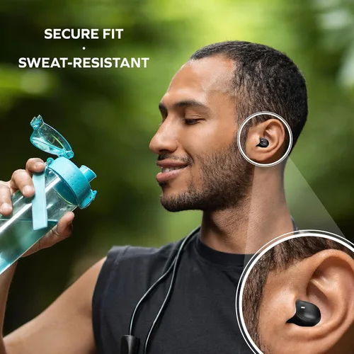 Vista 7 de Coby Mini auriculares inalámbricos Bluetooth 5.3, pequeños auriculares con aislamiento de ruido interno con micrófono y estuche de carga, 12 horas
