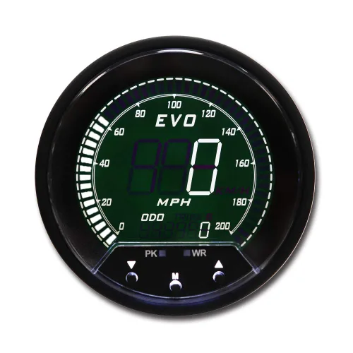 Vista 3 de MOTOR METER RACING Serie EVO 85mm 3-3/8" Velocímetro GPS Digital de 200 MPH LED Azul Rojo Blanco Verde Retroiluminación Función de Advertencia