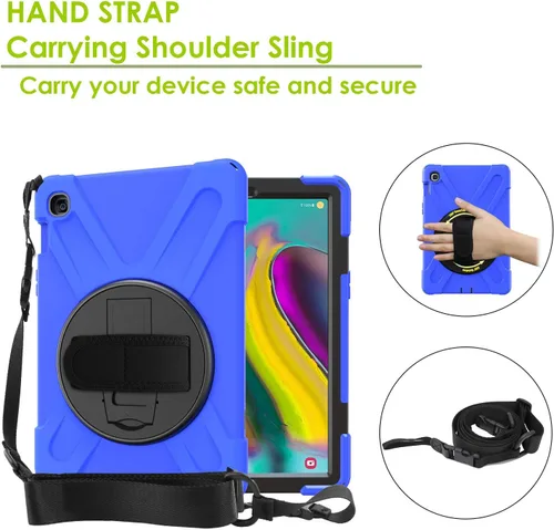 Vista 5 de KIQ Shield Series Samsung Tab 10.1 Case SM-T510/T515 Samsung Galaxy Tab A 10.1 Case 2019 Cubierta resistente a prueba de golpes 360 Kickstand