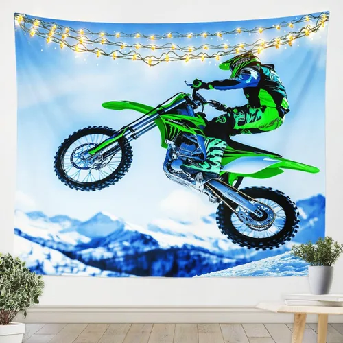 Vista 5 de Erosebridal Tapiz de hockey sobre hielo, tamaño pequeño, 51 x 59 pulgadas, para colgar en la pared, para invierno, deportes extremos, tapiz