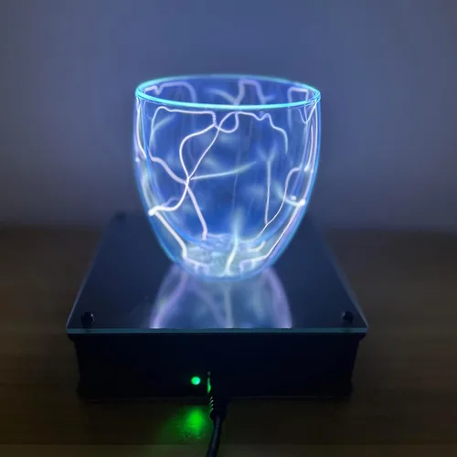 Vista 3 de Touch Sensitive Electric Lightning Lamp, Plasma Ring Exciters, Xenon Cup, for Party Decoration, Outdoor Activities Warning Signal and Science Gift
