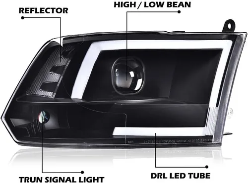 Vista 2 de CROSSDESIGN Faros LED DRL, Faro Lente transparente Carcasa Negra