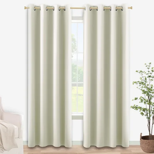 Vista 91 de KOUFALL Cortinas de Baño Aqua para Ventana, Juego de 2 Paneles Decoración Costera Cortinas Cortas Opacas para Ventana Pequeña de Cocina Puerta