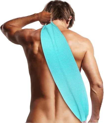 Vista 6 de Evridwear fregador de espalda exfoliante con asas a los lados para ducha limpieza corporal profunda, masajes en la piel mejorando la circulación