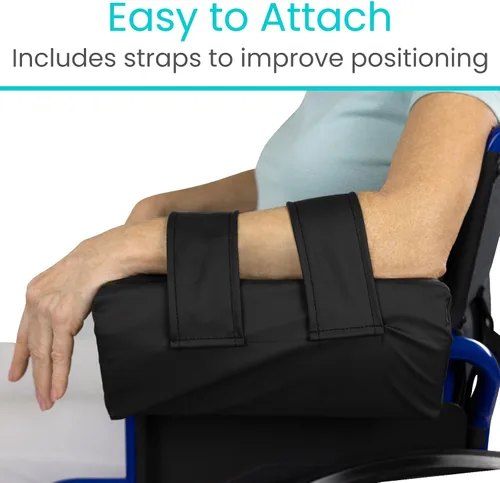Vista 4 de Vive - Canal de apoyo lateral para brazo para silla de ruedas (1 pieza) - Accesorio de cojín para reposabrazos - Almohada para reposabrazos y codos