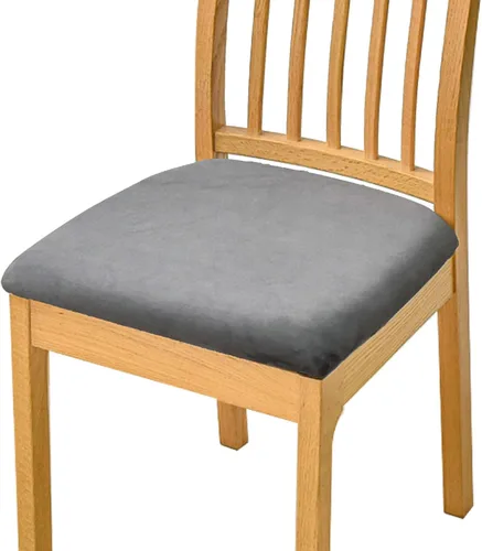 Vista 21 de Fundas de terciopelo para asiento de silla, fundas elásticas para sillas de comedor, fundas de asiento suaves y antideslizantes, fundas de asiento