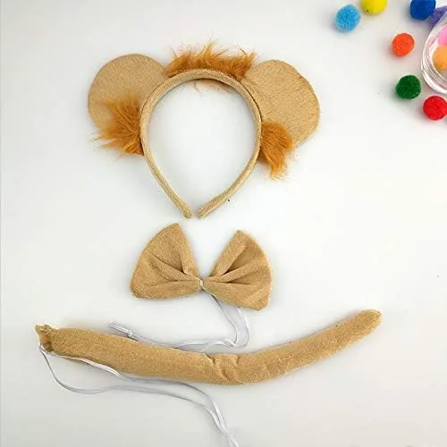 Vista 8 de 16 Unidades Niños Adulto Animal Oído Diadema Cosplay Props Cumpleaños Tema Fiesta Disfraz Orejas Cola Tie Arco 3pcs Conjunto Gato Rana Tigre Perro