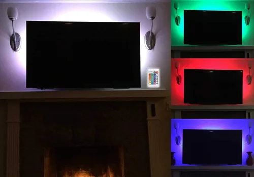 Vista 2 de NYC Acoustics Tira de luz LED RGB USB para retroiluminar tu televisor/monitor + control remoto