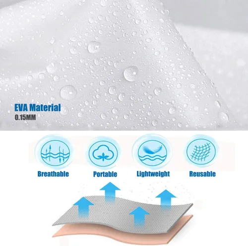 Vista 19 de Rain Ponchos for Adults, Reusable Raincoats for Women and Men - Packable Rain Jackets with Drawstring Hood